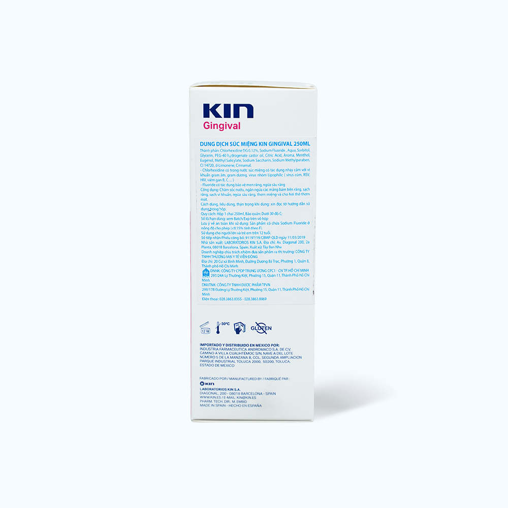 Nsm Kin Nước súc miệng chăm sóc nướu, sạch vi khuẩn, ngừa sâu răng Kin Gingival ...