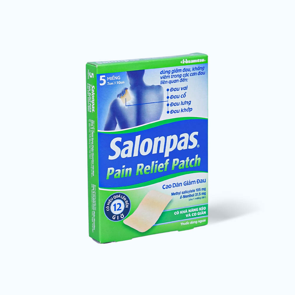 Cao dán Salonpas pain relief patch 7cmx10cm giảm đau vai, đau cổ, đau