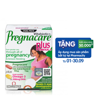 Tpcn Tăng Cường Sức Khỏe Cho Phụ Nữ Mang Thai Vitabiotics Pregnacare Plus Omega 3 Hộp 56 Vien