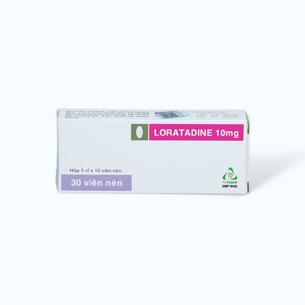 Thuốc kháng dị ứng Loratadin 10mg (3 vỉ x 10 viên/hộp)