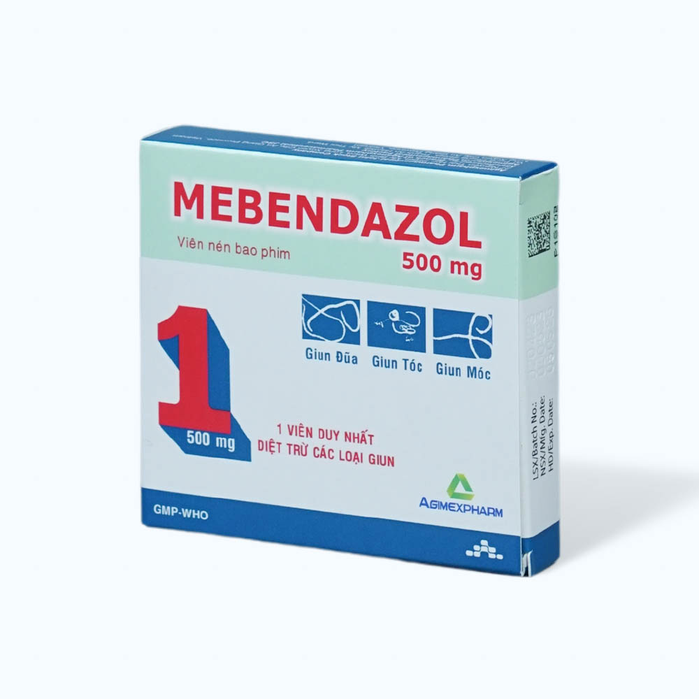 Mebendazol 500mg (Hộp 1 vỉ x 1 viên)