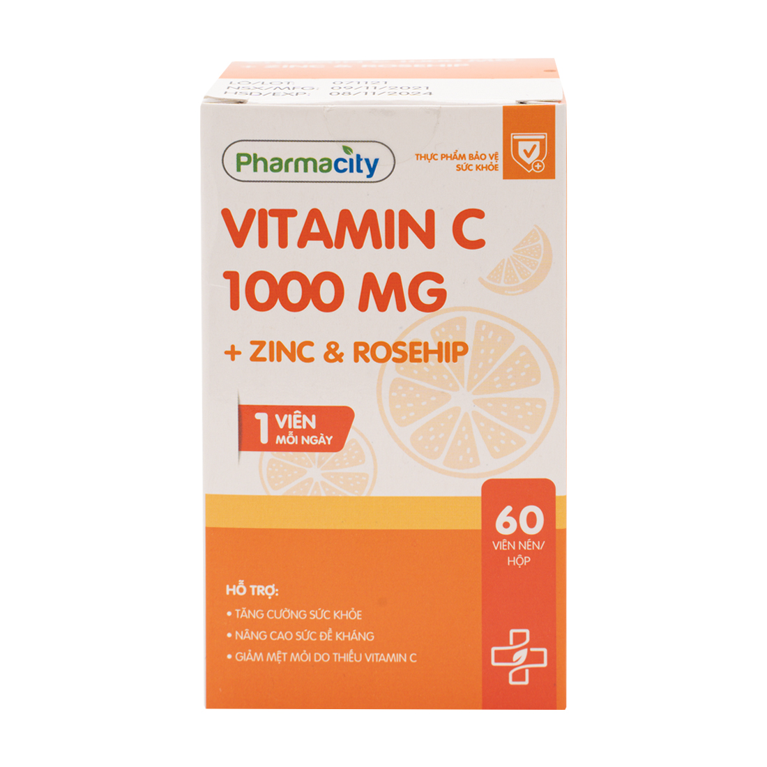 Thực phẩm bảo vệ sức khỏe Pharmacity Vitamin C 1000mg + Zinc & Rosehip