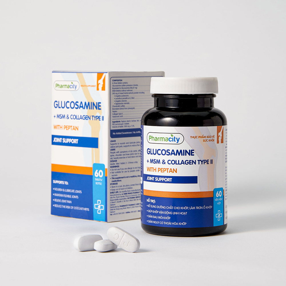 Thực phẩm bảo vệ sức khỏe Glucosamine + MSM & Collagen Type II With