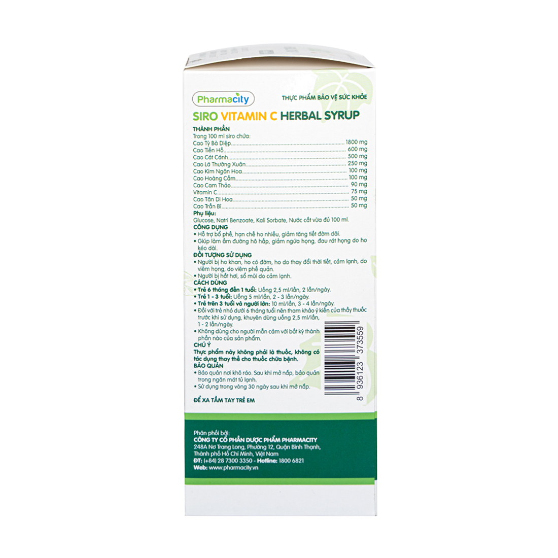 Pharmacity Herbal Cough Syrup VitC (400ml)