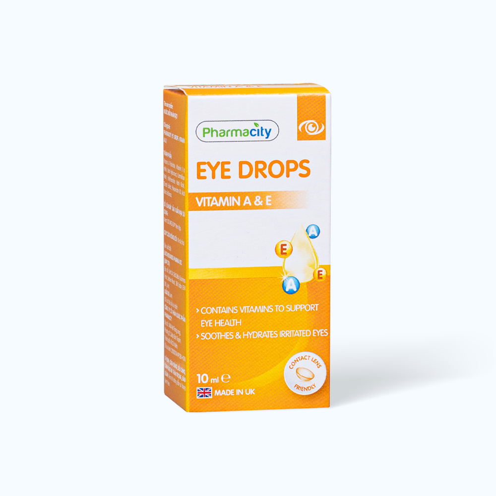 Nước mắt nhân tạo Pharmacity Eye Drops Vitamin A & E (Chai 10ml)