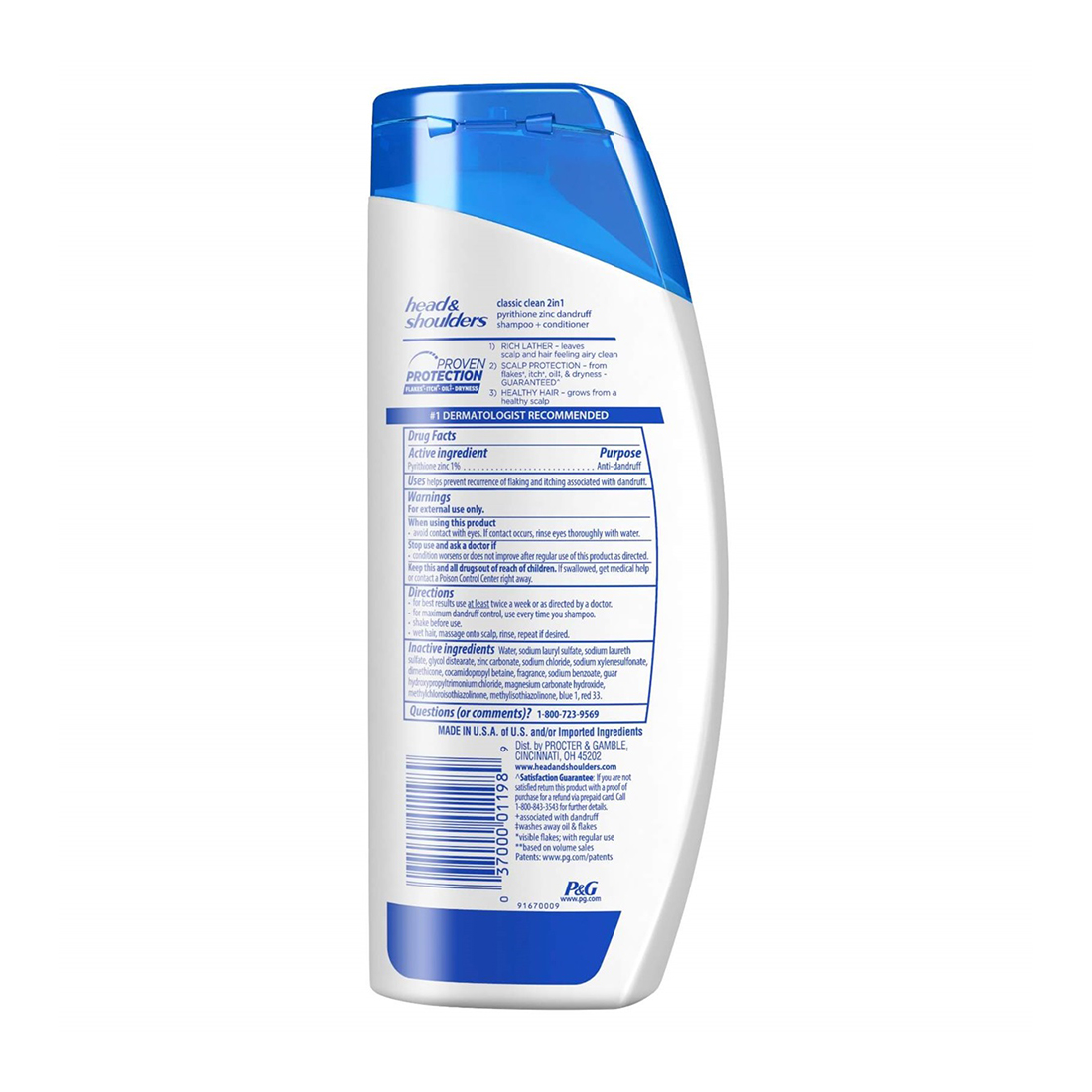 Dầu gội & xả Head & Shoulders Classic Clean 2in1 Pyrithione Zinc