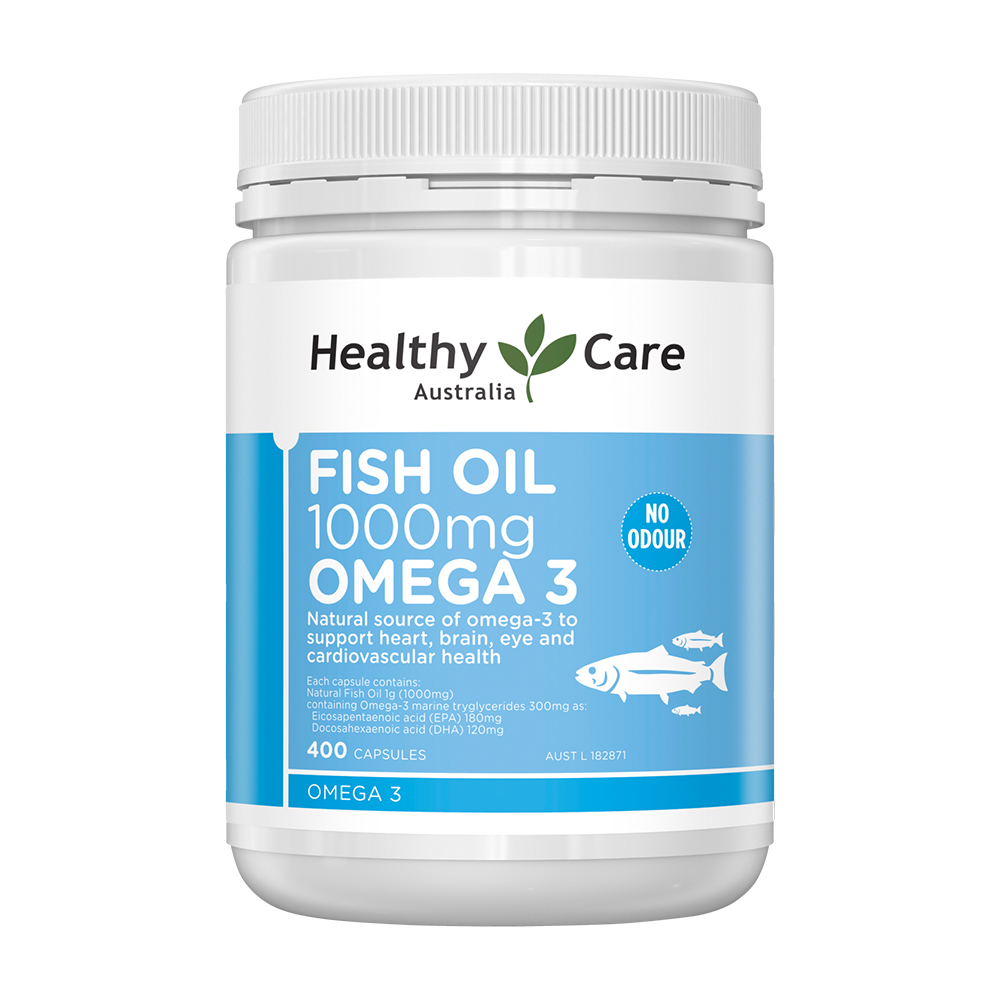 Thực phẩm bảo vệ sức khỏe Healthy Care Fish Oil 1000mg Omega3 (Chai 400
