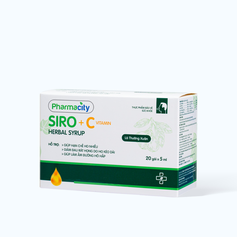 Thực phẩm bảo vệ sức khỏe Pharmacity Herbal Cough Syrup VitC 5ml (Hộp